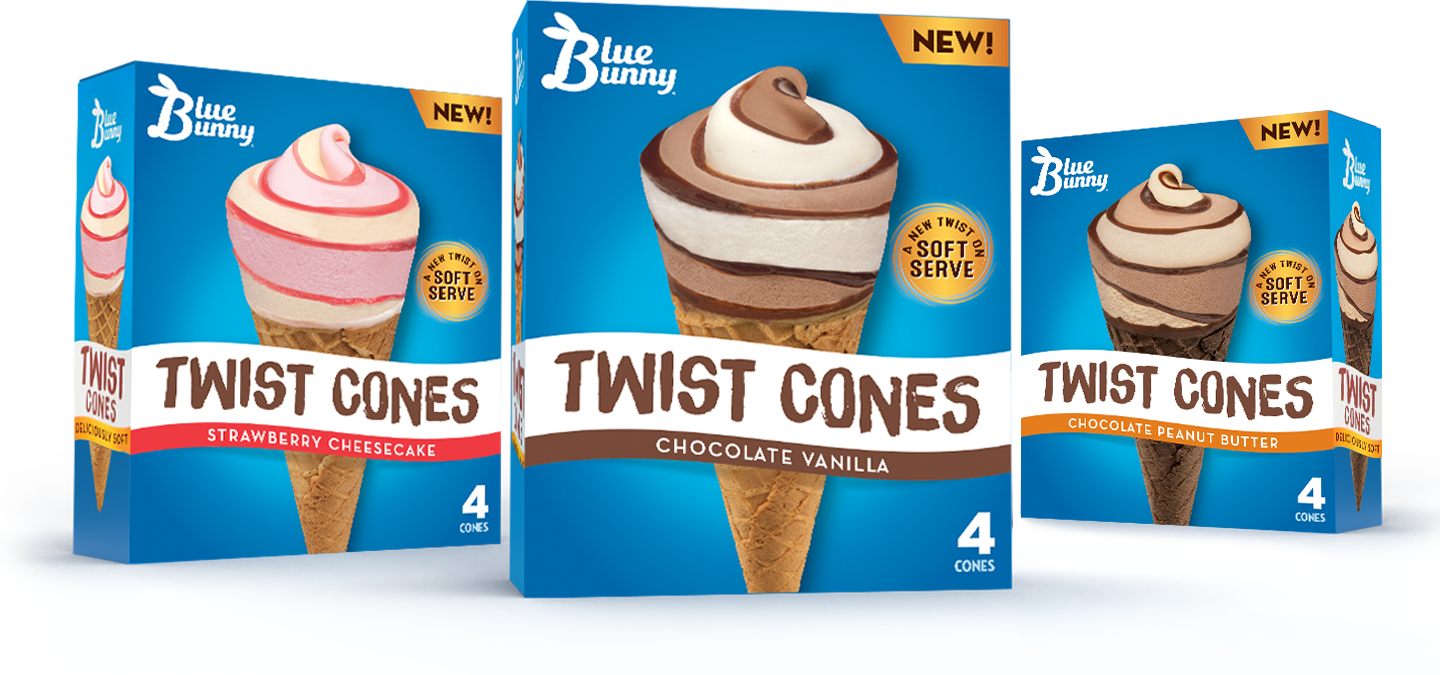 blue bunny twist cones calories